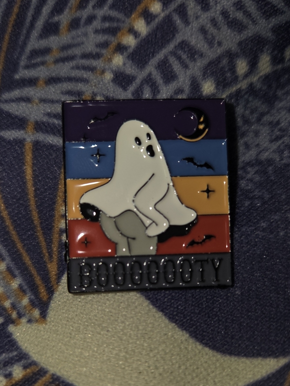 Halloween Ghost Enamel Pin — White Ghost Design
